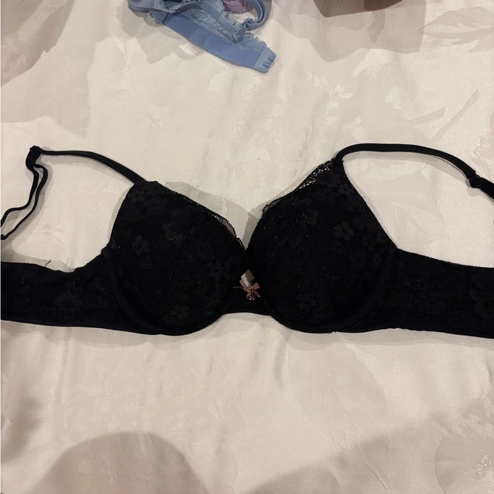 Victoria's Secret Black Floral Lace Bra